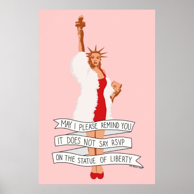 Póster No Dice RSVP Sobre La Estatua De La Libertad El (Frente)
