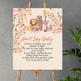 Póster No digas baby boho safari pampas pasto rosa