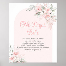 Póster No Digas bebe Chica de Baby Shower español
