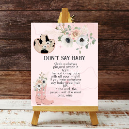 Póster No digas bebé de Western Cowgirl Rodeo