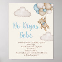No Digas Bebé letrero para Baby Shower