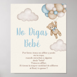 Póster No Digas Bebé letrero para Baby Shower