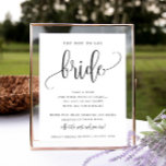 Póster No digas caligrafía Minimalista del juego de ducha<br><div class="desc">Este sencillo signo de juego de ducha incluye un encabezado de guión y el texto de su personalizado. Utilice el formulario de plantilla para agregar su personalización y cambiar cualquiera de los textos</div>