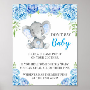 Póster No digas juegos de Baby Pin Elephant Baby Boy Show