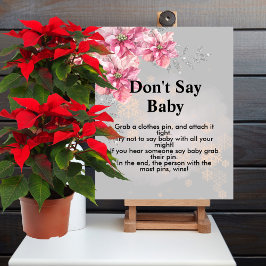 Póster No digas nena Un poinsettia rosada con copo de nie