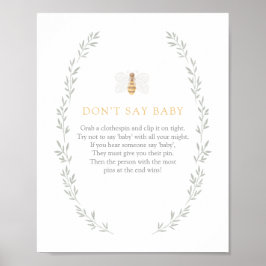 Póster No digas que el Rótulo bebé es Baby Shower