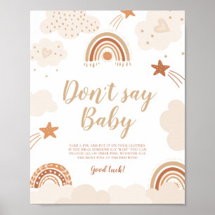 Póster No digas Rótulo arcoiris de Baby Boho