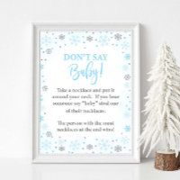 No digas Rótulo de juego Baby Winter Blue Shower