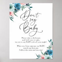 No digas Rótulo de juego rosa y azul para bebé