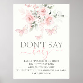 Póster No digas señas de mariposa bebé