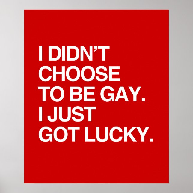 PÓSTER NO ELIGÍ SER GAY SÓLO TENGO SUERTE (Frente)