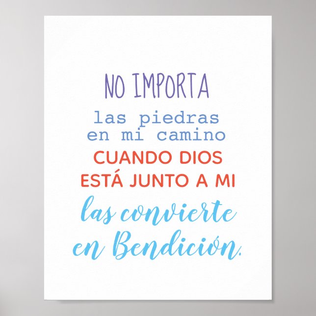 Póster - No emprendemos las piedras en mi camino.. (Frente)