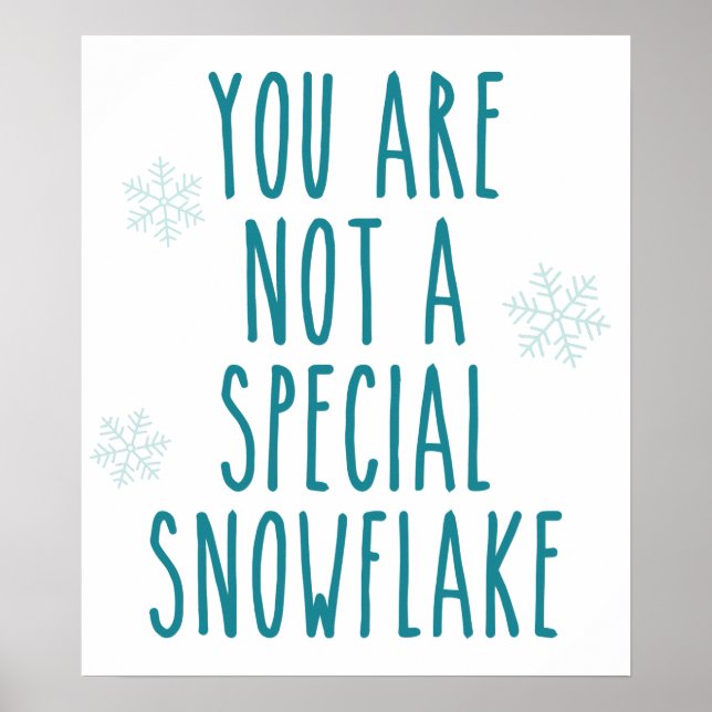 Póster No eres un copo de nieve especial (Frente)