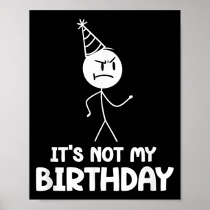 Póster No es el chico del cumpleaños amigo Stickman Cumpl
