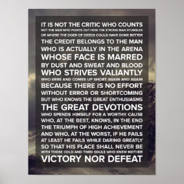 Póster "No es el crítico el que cuenta..." Poster de cita