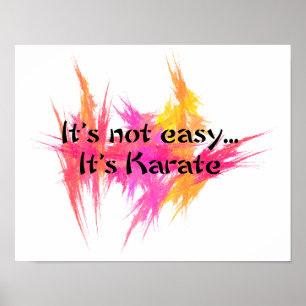 Póster No Es Fácil - Karate Rosa Naranja
