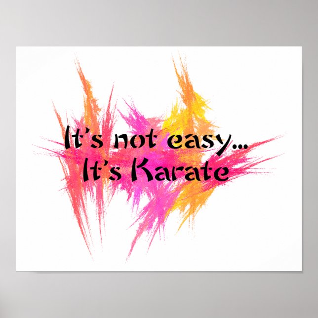 Póster No Es Fácil - Karate Rosa Naranja (Frente)