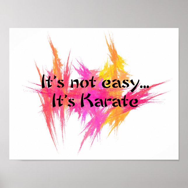 Póster No es fácil - Naranja rosa de Karate (Frente)