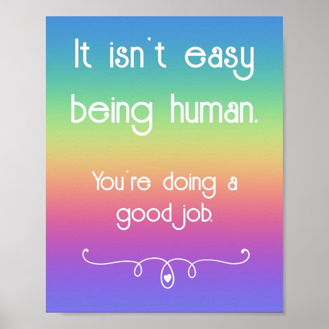 Póster No es fácil ser humano, buen trabajo, Poster arcoi (Frente)