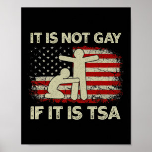 Póster No Es Gay Si Es Seguridad Tsa Vintage Usa Fl