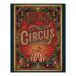 Póster ¡No es mi circo! Maestro de ceremonias Rojo y Dora