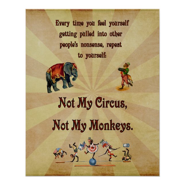 Póster No es mi circo, no mis monos (Anverso)