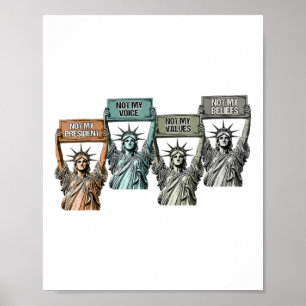 Póster No es mi presidente, no mi voz, no mis valores, no