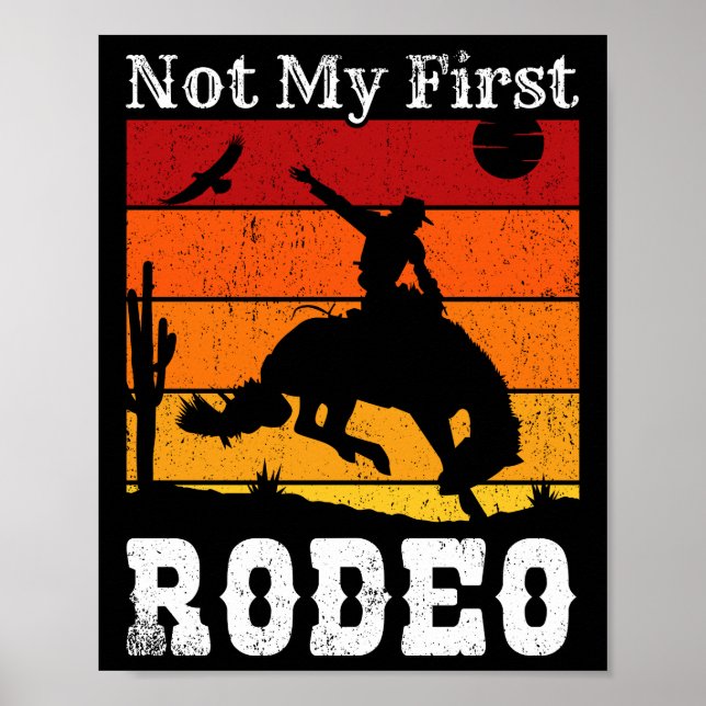 Póster No es mi primer rodeo Cowgirl Horse Sunset (Frente)