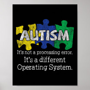 Póster No es un error de procesamiento el autismo de los