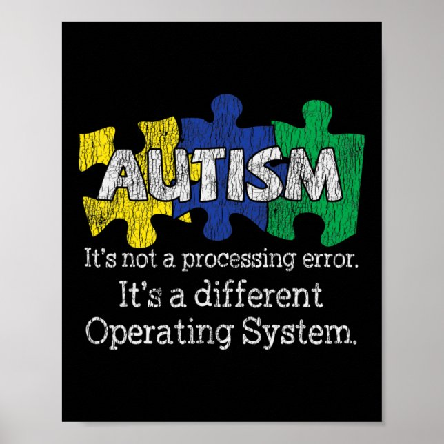 Póster No es un error de procesamiento el autismo de los  (Frente)