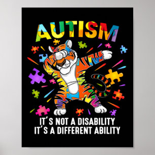 Póster No es una conciencia del autismo de los tigres con
