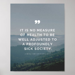 Póster No es una medida de salud - Jiddu Krishnamurti