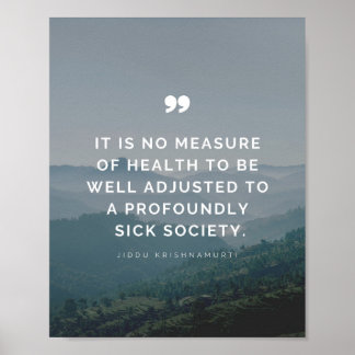 Póster No es una medida de salud - Jiddu Krishnamurti