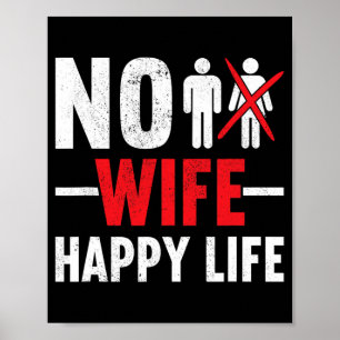 Póster No Esposa Feliz Vida Esposas Novia Novio Matrimoni