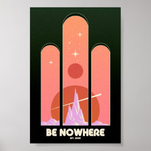 Póster No estar en ninguna parte Scifi Fantasy Retro Viaj