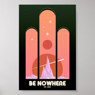 Póster No estar en ninguna parte Scifi Fantasy Retro Viaj