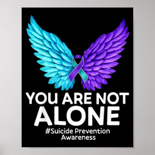 Póster No estás solo Prevención Conciencia Verde azulado