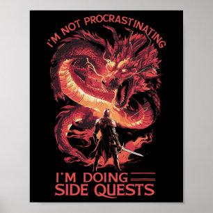Póster No Estoy Procrastinando Estoy Haciendo Misiones Se