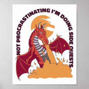Póster No Estoy Procrastinando Estoy Haciendo Misiones Se