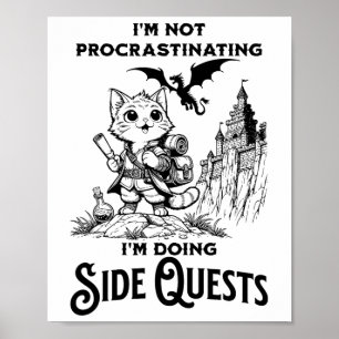 Póster No Estoy Procrastinando Estoy Haciendo Misiones Se