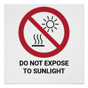 Póster No Exponer La Luz Solar Directa, Rótulo De Prohibi