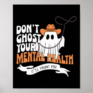 Póster No fantasmée su salud mental Halloween Escuela Ps
