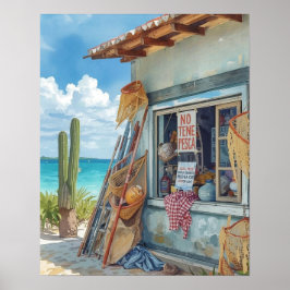 Póster No fish today bonaire