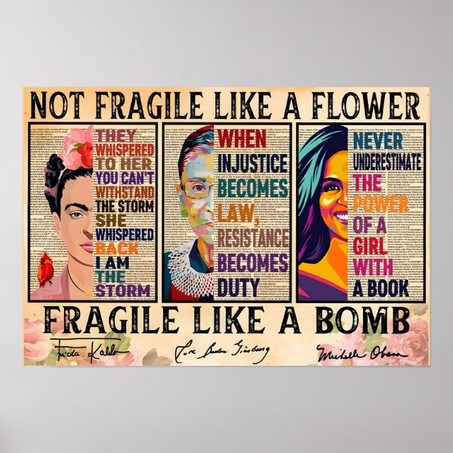 Póster No frágil como una flor, frágil como una bomba (Frente)