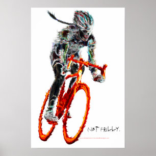 Póster No Frilly. Ciclistas y flamencas femeninas
