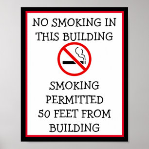 Póster No fumar en este edificio, por favor, Rótulo