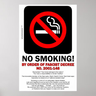 Póster ¡NO FUMAR! - ¡Por decreto fascista! -POSTER