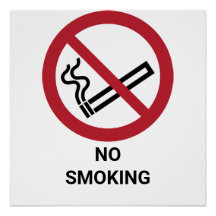 No fumar, Rótulo de prohibición