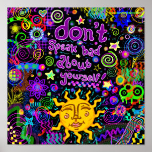 Póster No Hables Mal de Ti Mismo Afirmaciones Positivas