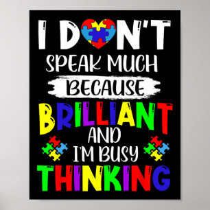 Póster No hablo de mucha autis de autismo brillante